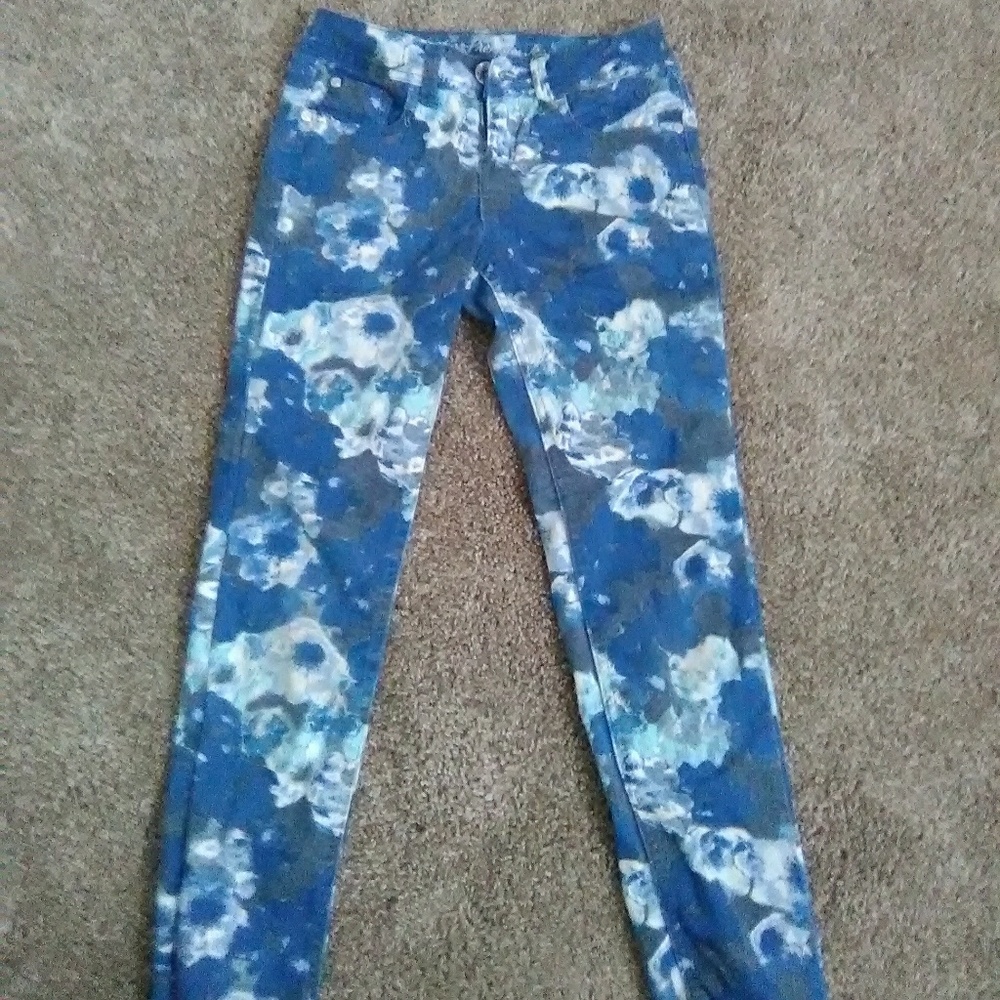 Blue Floral Jeans |Justice Premium Jeans